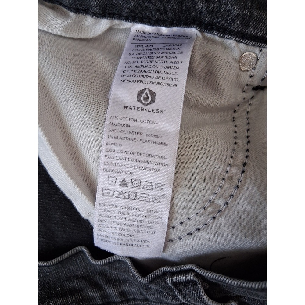 Signature Levi Strauss Black‎ Jean Shorts High Rise Womens Size 18 Grunge 90s - Picture 6 of 7